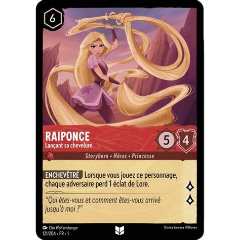 Raiponce Lançant sa chevelure Disney Lorcana Premier Chapitre