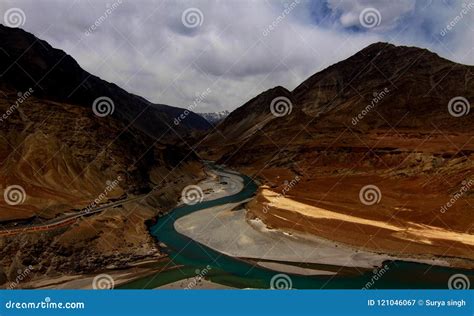 Sangam the Confluence at Leh Stock Image - Image of river, indus: 121046067