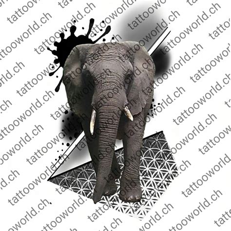 Elefant Geometrisch Tw Store Tattoo World Tattoo Vorlage