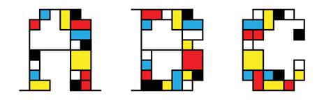 Andrew Newman Design Mondrian Inspired Geometric Minimal Alphabet For