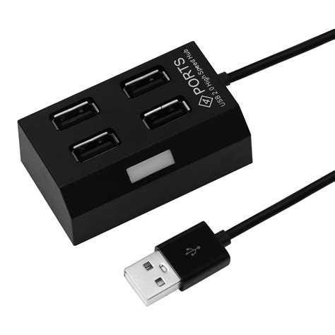 Hub 4 Porturi USB 2 0 Cu Led Si Port Alimentare Separata Negru EMAG Ro