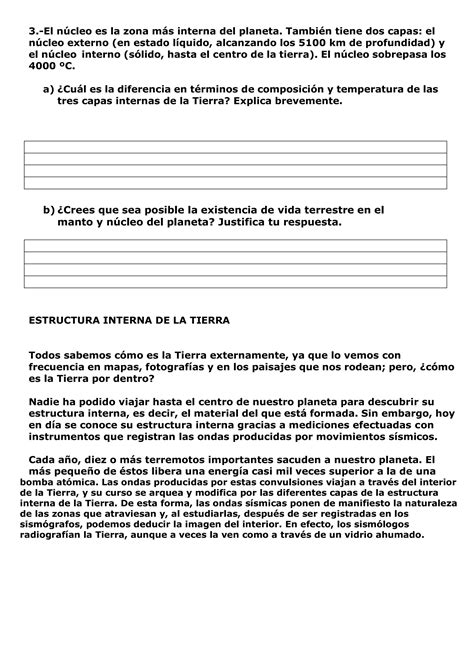 4º Básico Tierra Y Sus Capas Internas 2pdf Descarga Gratuita