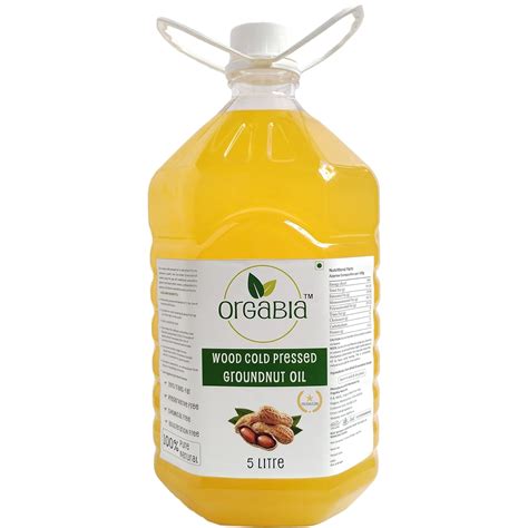 Orgabia Wood Cold Pressed Groundnut Oil 5 Litre Kolhu Kacchi Ghani