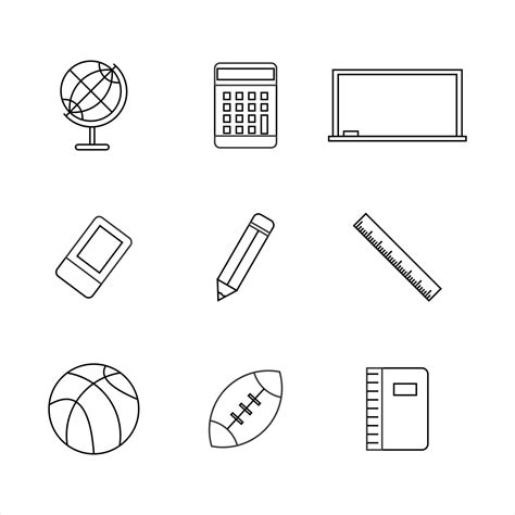 school icon set flat design 7823450 Vector Art at Vecteezy