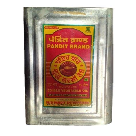 Pandit Brand 15 Litre Kachi Ghani Mustard Oil At Rs 1750 Tin Mustard