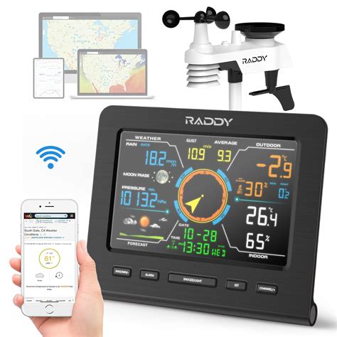 Raddy Wf C Lite Wlan Wetterstation Funk Mit Au Ensensor Hermometer