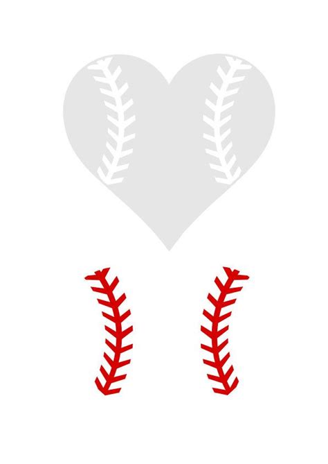 Baseball Svg Softball Heart Svg Baseball Heart Svg Instant Download