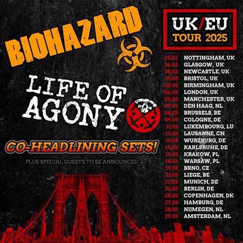 Biohazard Und Life Of Agony K Ndigen Gemeinsame Headliner Tour Durch