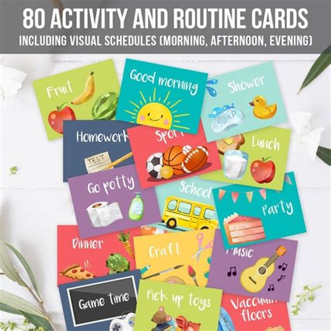 Visual Schedule Kids Daily Routine Chart 85 Cards Chores Etsy