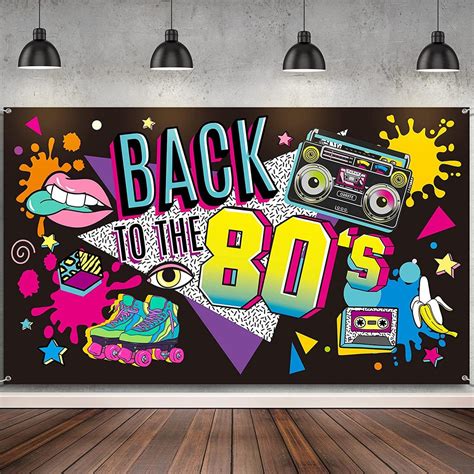 80s Party Decor Backdrop Back To The 80s Banner 80s Backdrop Background For Photography