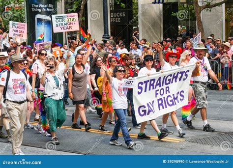 San Francisco Pride Parade Straights For Gay Rights Group Editorial