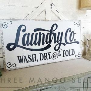 Laundry Co Wash Dry And FOLD Wood Sign Laundry Room Decor Etsy