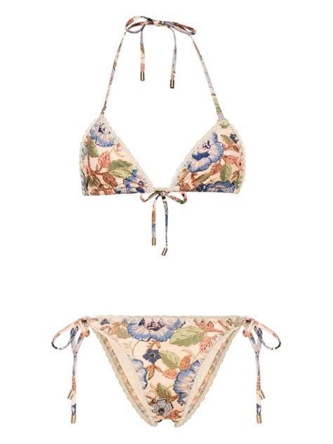 Zimmermann Junie Floral Print Bikini Set Farfetch