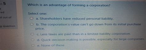 Solved En 5 Which Is An Advantage Of Forming A Corporation Chegg