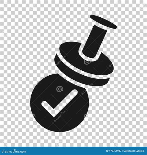 Approve Stamp Icon In Flat Style Accept Check Mark Vector Illustration