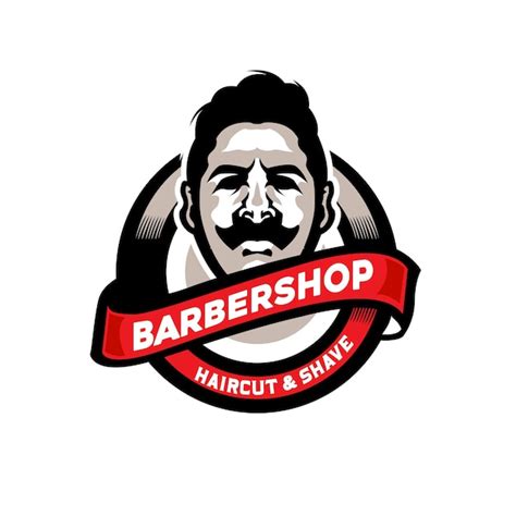 Logotipo De Barbearia Retr Vintage Vetor Premium