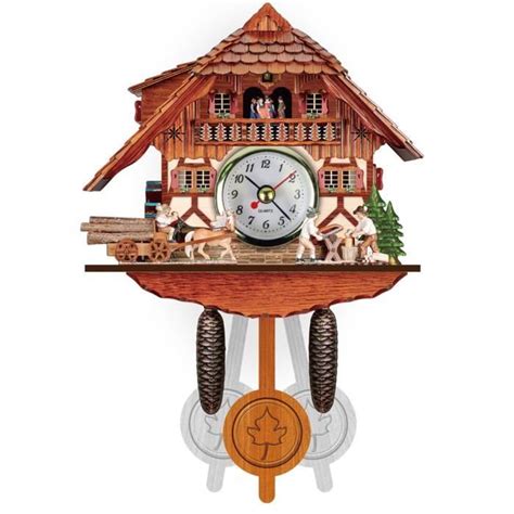 Horloge Coucou De La For T Noire R Tro Maison En Bois R Veil Mural