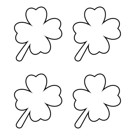 St Patricks Day Shamrocks 10 Free Pdf Printables Printablee Clover Leaf St Patricks Day