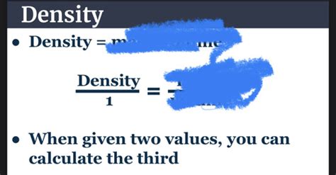 Density Flashcards Quizlet