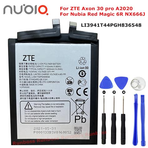 Bater A De Tel Fono M Vil Original Para ZTE Axon 30 Pro A2020 Nubia Red