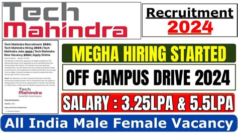 Tech Mahindra Off Campus Drive 2024 Pan India Tech Mahindra Bulk