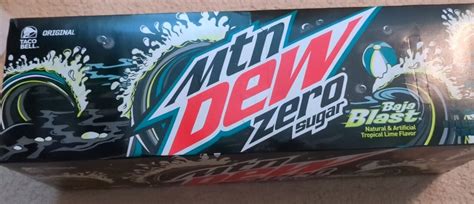 Mountain Dew Zero Sugar Baja Blast Taco Bell Tropical Lime Pop Soda