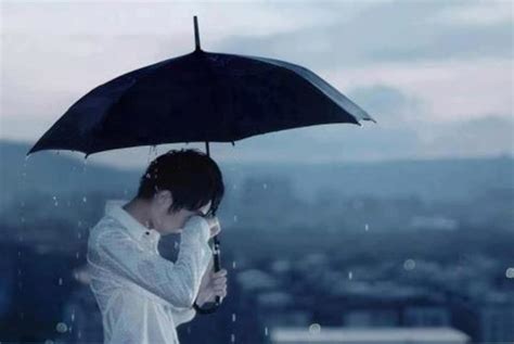 Rain Alone Sad Anime Boy Crying In The Rain Alone 3d - Tears In Rain ...