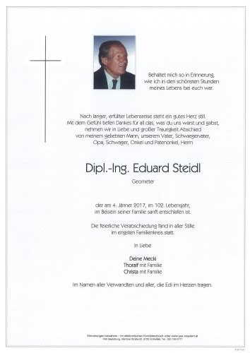 Parte F R Dipl Ing Eduard Steidl Pax Requiem