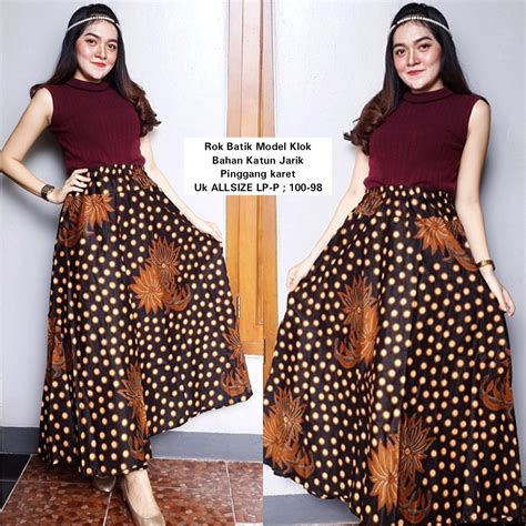 Jual Rok Batik Panjang Klok Bahan Katun Rb Shopee Indonesia