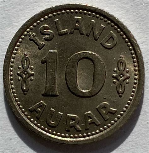 1940 Iceland Silver 10 Aurar M J Hughes Coins