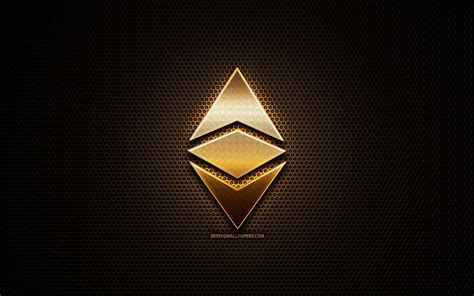 Ethereum glitter logo, cryptocurrency, grid metal background, Ethereum ...