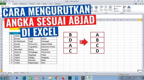 Cara Mengurutkan Nama Sesuai Abjad Di Excel Youtube