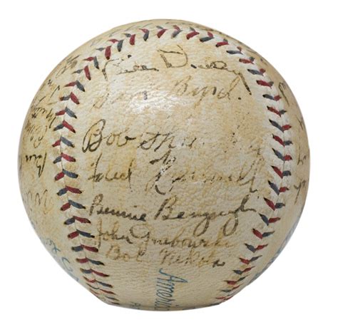 Yankees Oal Baseball Team Signed By With Babe Ruth Lou