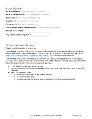 Dse Self Assessment Doc Template Pdffiller