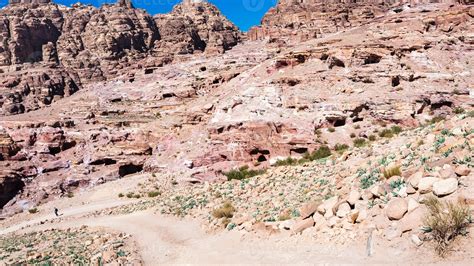 path along ancient caves in Petra town 11851806 Stock Photo at Vecteezy