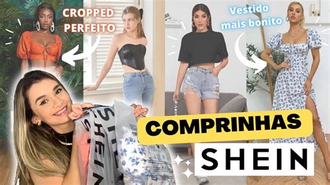 COMPRINHAS NA SHEIN VESTIDO PERFEITO CAMISA CROPPED QUE DERAM