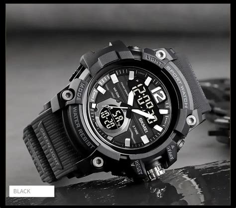 Skmei 1725 Original Analog Digital Sports 3 Time Quartz Watch For Men ...