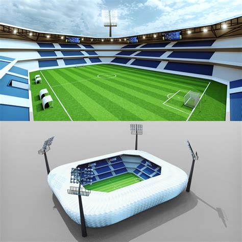 Football Soccer Stadium Pbr Low Poly Modelo D Unknown Max