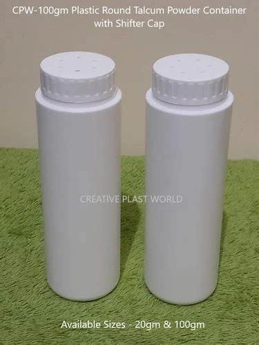 Gm Plastic Hdpe Round Talcum Powder Container With Shifter Cap At Rs