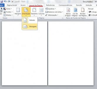 Criando Documento Em Orienta O Paisagem E Retrato