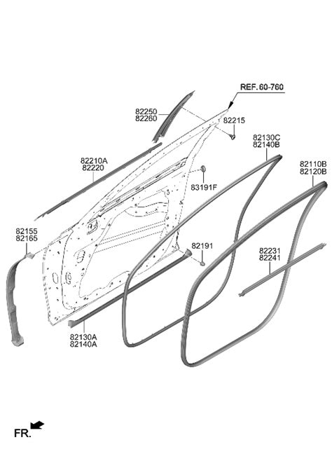 T Genuine Hyundai W Strip Fr Dr Belt O S Lh