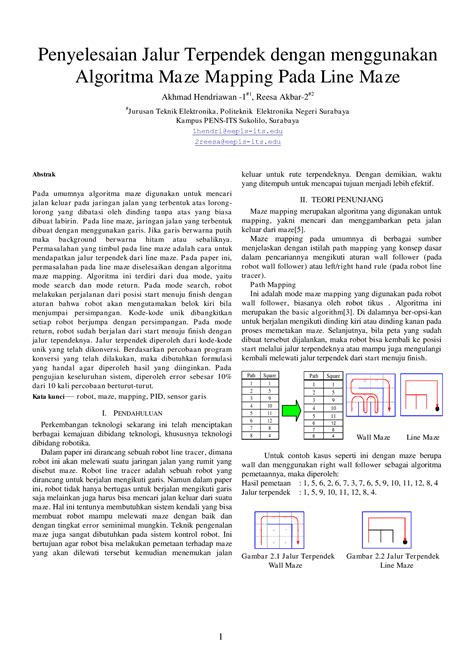 PDF Penyelesaian Jalur Terpendek Dengan Menggunakan Algoritma Maze