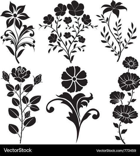 Flowers decorative Royalty Free Vector Image - VectorStock