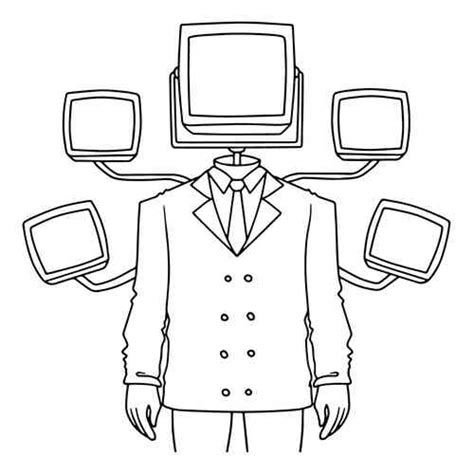Раскраски ТВ Мен и ТВ Вумен | распечатать раскраску из сериала Скибиди ...