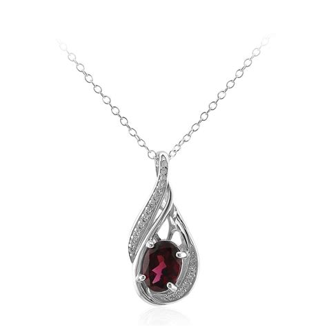 Collier En Argent Et Grenat Rhodolite Tz Juwelo Bijouterie