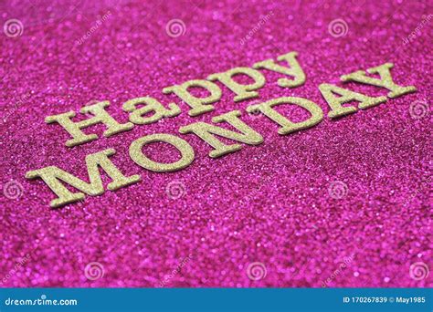 Happy Monday Alphabet Letter on Pink Glitter Background Stock Image ...