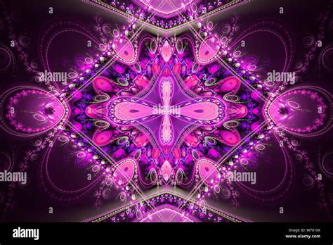 Pink Purple Fractal Fraktal Geometric Pattern Wallpaper Art Artsy