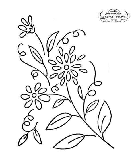 Single Flower Printable Flower Embroidery Patterns