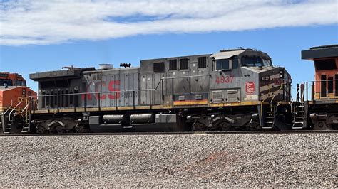 GREY GHOST KCSM 4537 TRAILS ON A STACK TRAIN WITH ANOTHER KCS YouTube