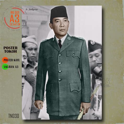 Jual Hiasan Dinding Bahan Kayu Potret Soekarno Presiden Ri Pertama